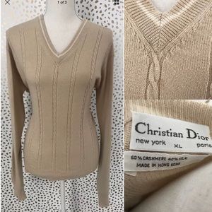 Vintage Christian Dior Womens XL Cashmere sweater